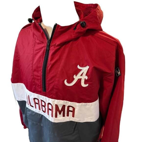Alabama Crimson Tide Franchise Club 1/4 Zip Hooded Windbreaker Anorak Jacket XL - Picture 2 of 4